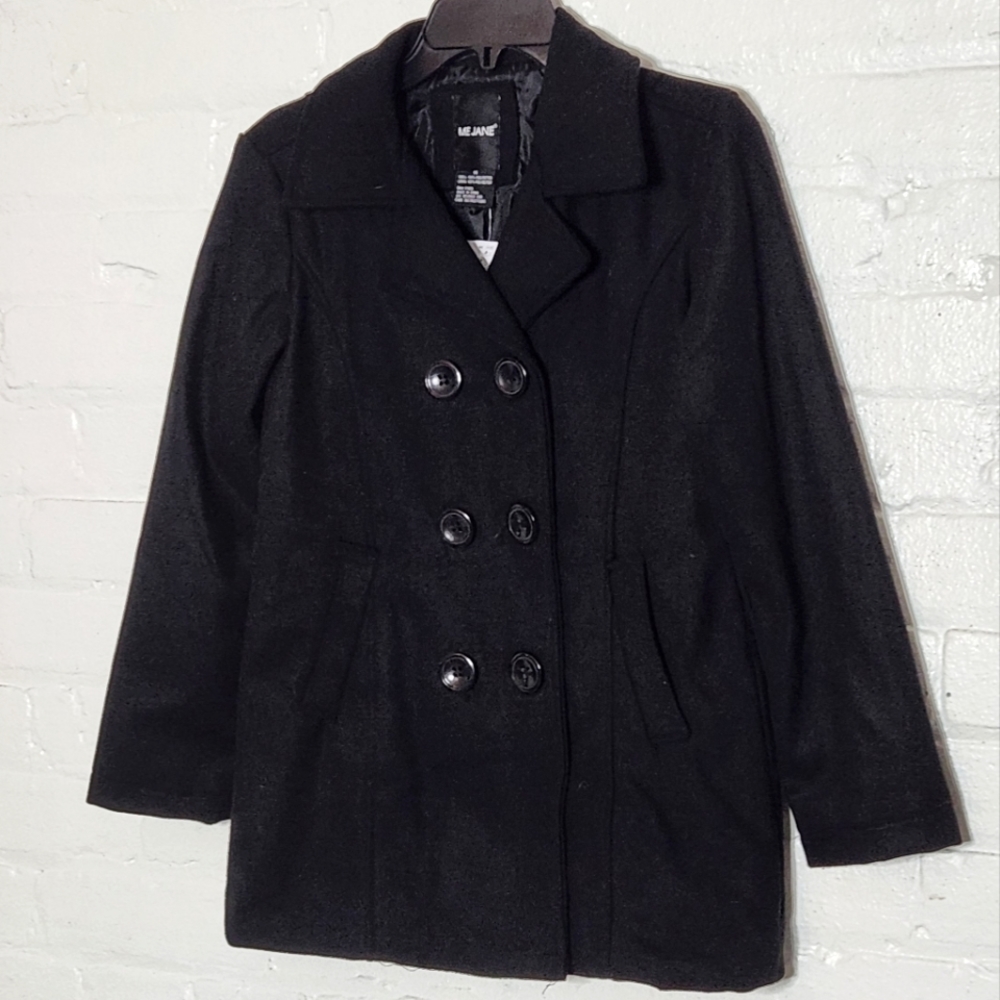 Me Jane Black Pea Coat NWT